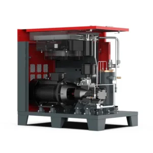 Compressor de Ar de Parafuso 22kW - Sollant - Lado posterior, gabinete aberto