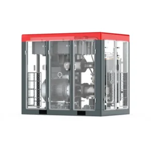 Compressor de Ar de Parafuso 75kW - lado posterior, gabinete transparente
